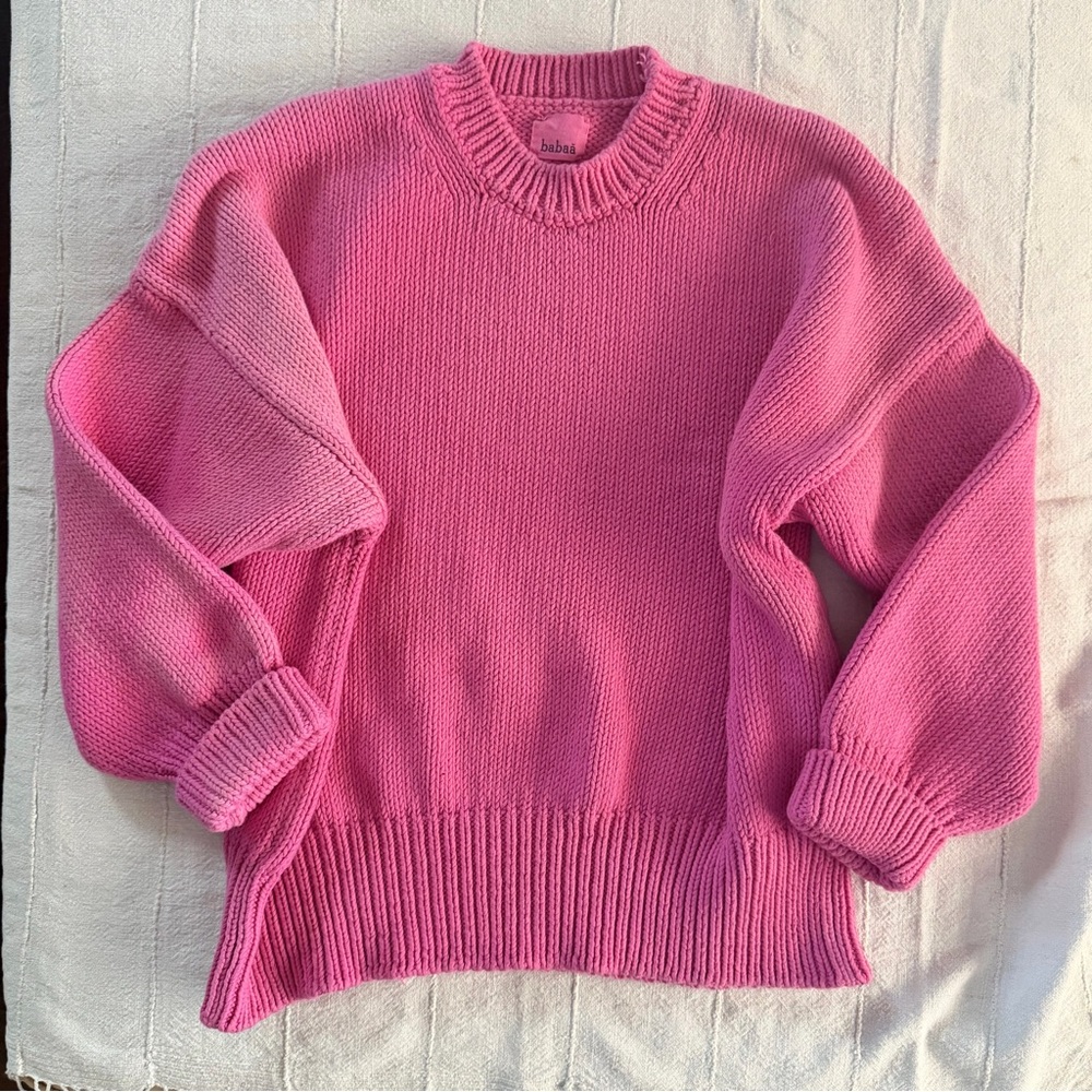 Babaa Sunfaded Hibiscus no16 Crew Neck Sweater